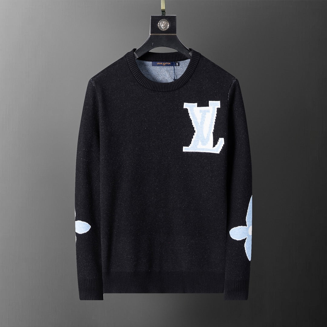 New Fashion V Logo handmade Men's sweaterXC052025092406