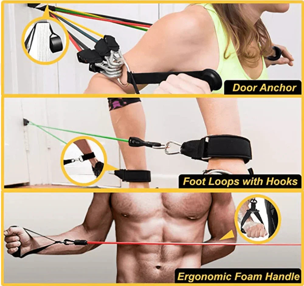 11PCS Power Resistance Band (Home Gym - Anywhere, Anytime
