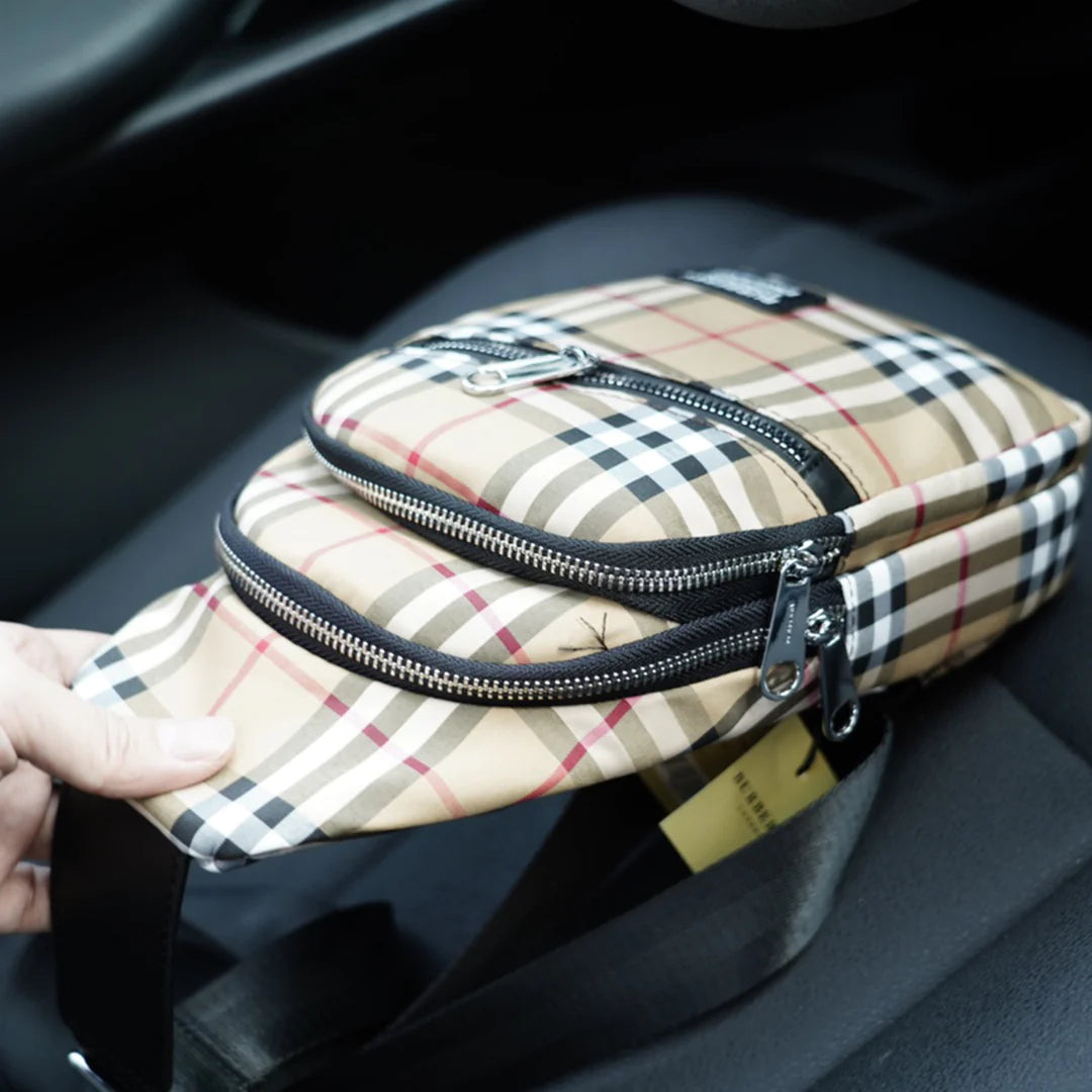 Men's fashion versatile plaid chest bag 1024032805