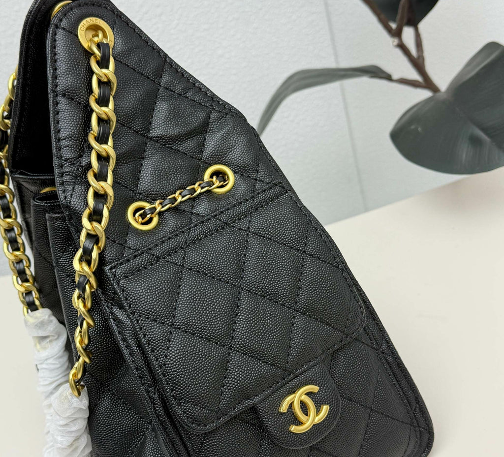 New Black Leather C Logo Women's BagsXC052025050807