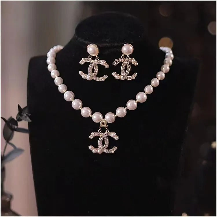 New Fashion C Logo Women's Earrings and Necklace set
