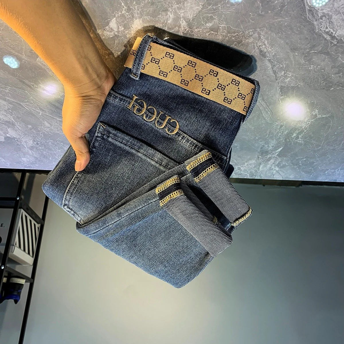 High-end Light Luxury Slim-fit Stretch Men's Trousers 1024073122