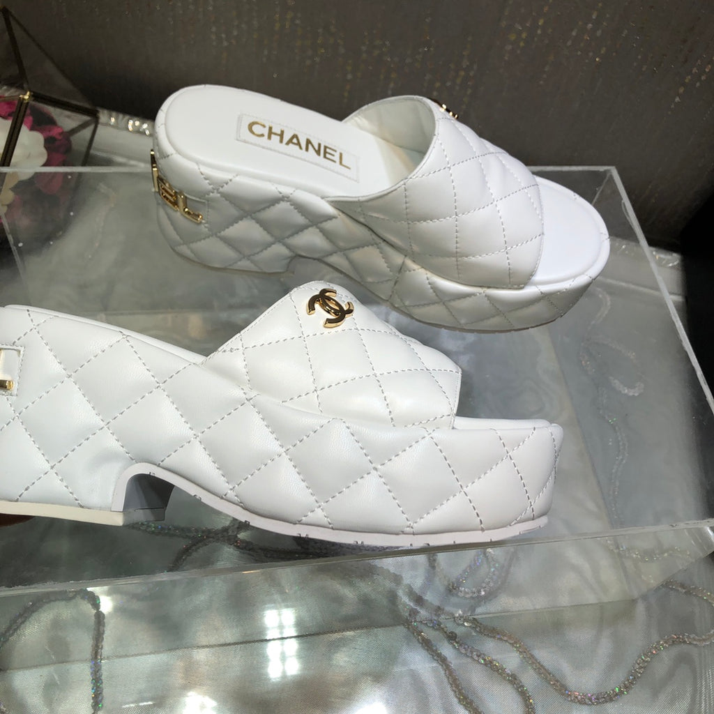 New Fashion trend C logo 7.5 cm Women's high-heeled Slippers- PD05202380307