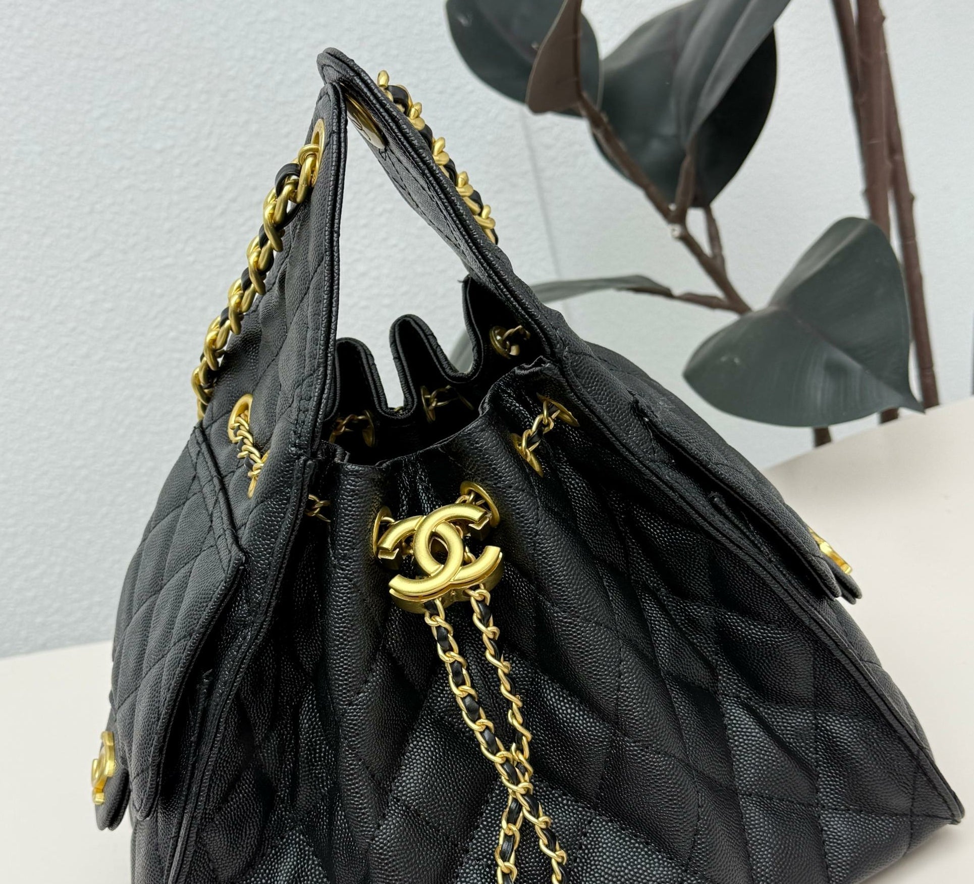 New Black Leather C Logo Women's BagsXC052025050807