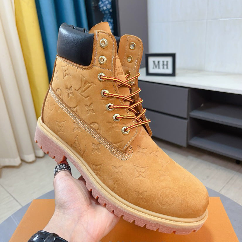 New Black and Brown V Logo Men's bootsPD052024090605