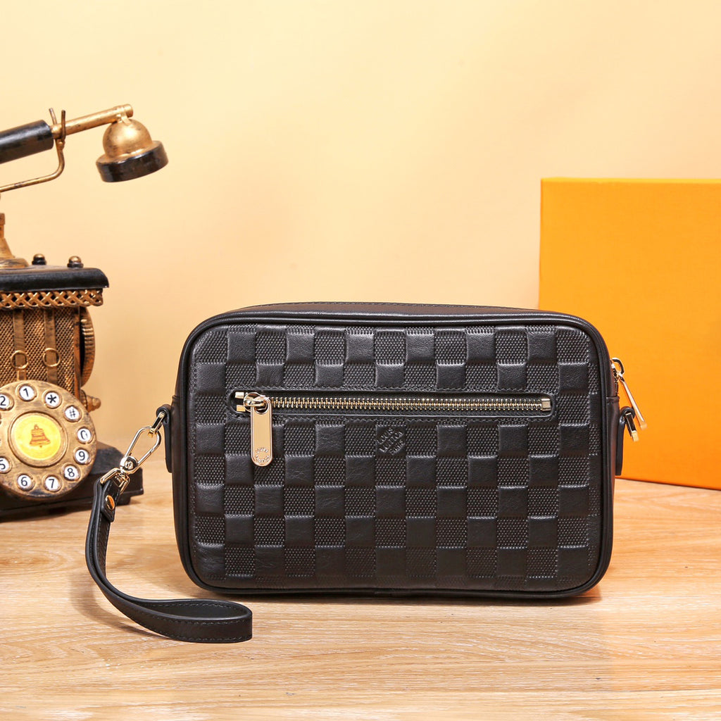New Fashion v Logo Handmade real Leather Men's BagsXC052024092303