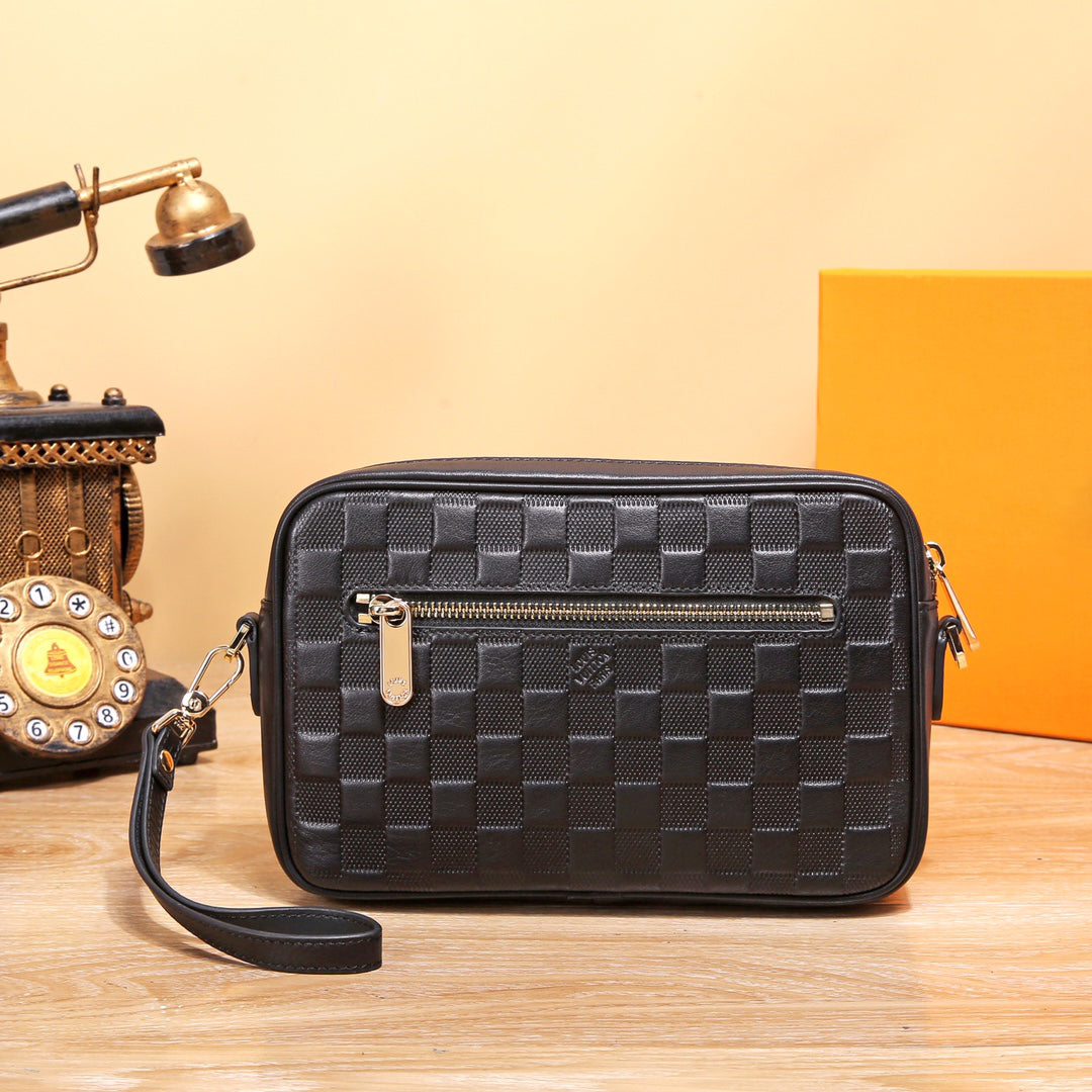 New Fashion v Logo Handmade real Leather Men's BagsXC052024092303