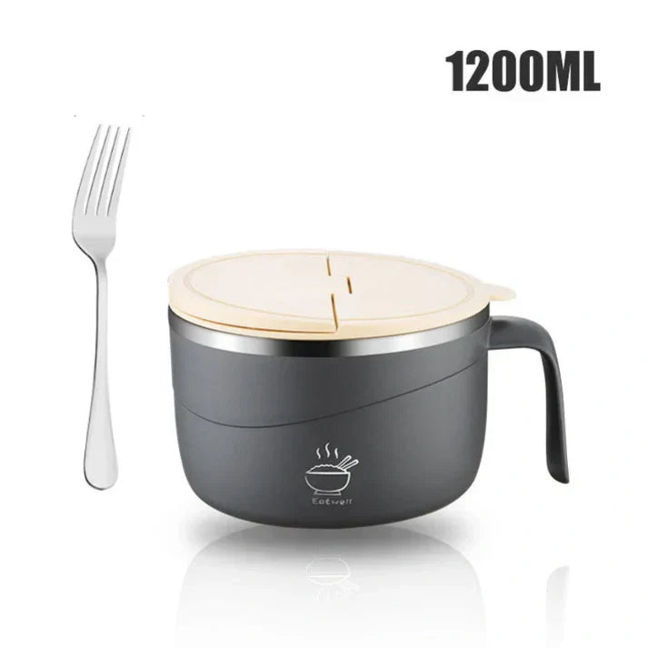 💕304 Stainless Steel Multi-Purpose Anti-Scald Large-Capacity Instant Noodle Bowl