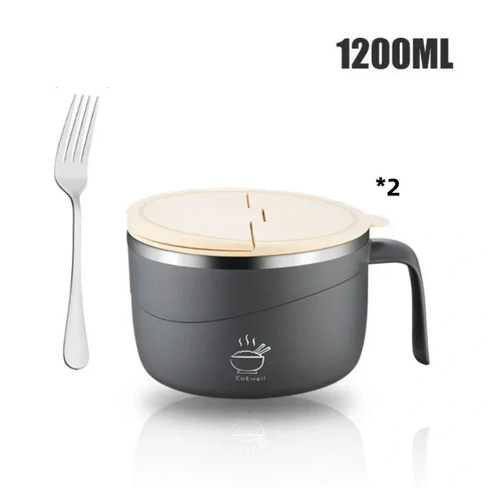 💕304 Stainless Steel Multi-Purpose Anti-Scald Large-Capacity Instant Noodle Bowl