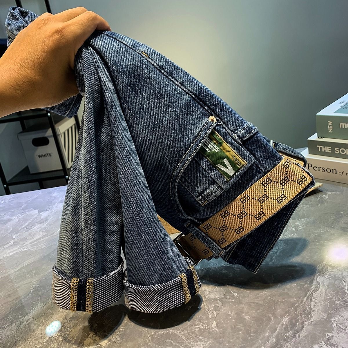 High-end Light Luxury Slim-fit Stretch Men's Trousers 1024073122
