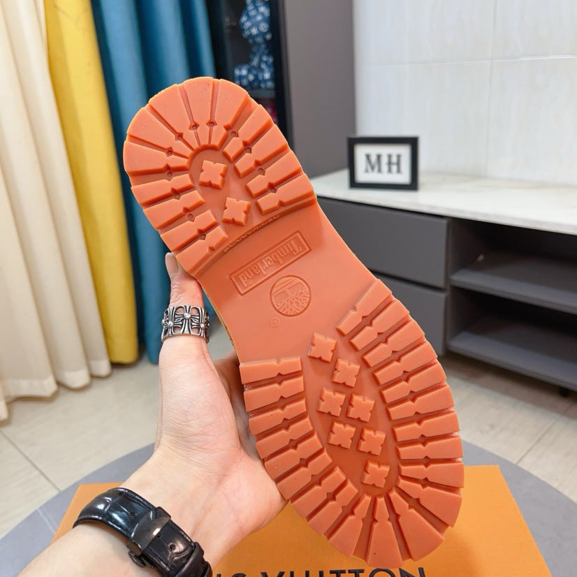New Black and Brown V Logo Men's bootsPD052024090605