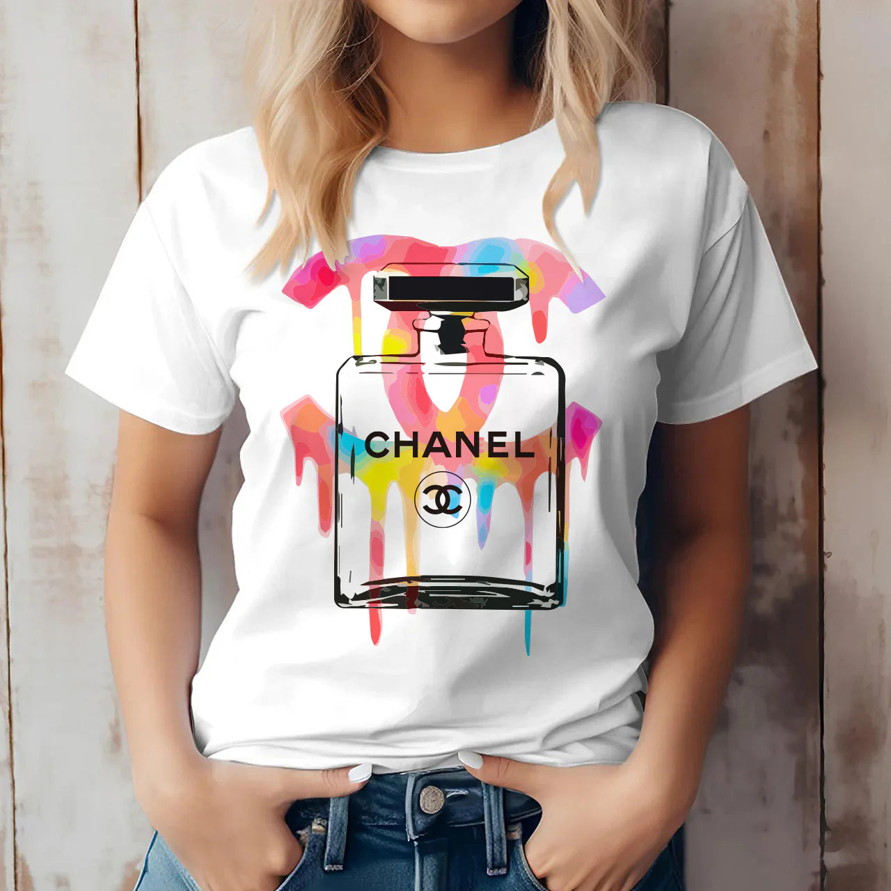 New fashion and versatile printed short sleeves 3D1024053017