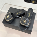 New Black and White Leather Women's HeelsXC052026052208