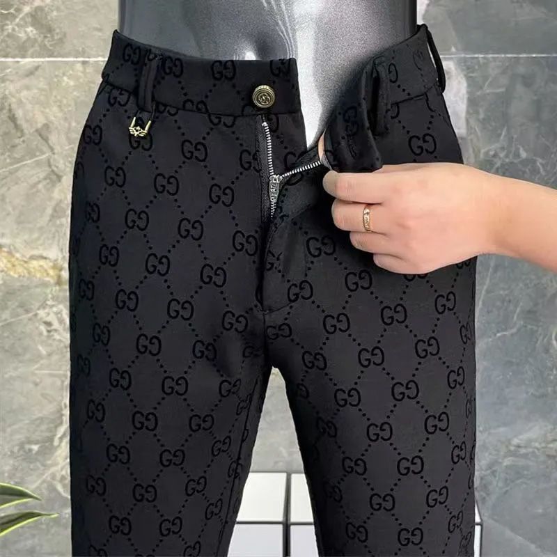 fashionable all-match G Logo slim fit trousers