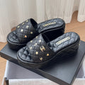 Luxury plaid versatile thick sole slope and cool mop 1024070911