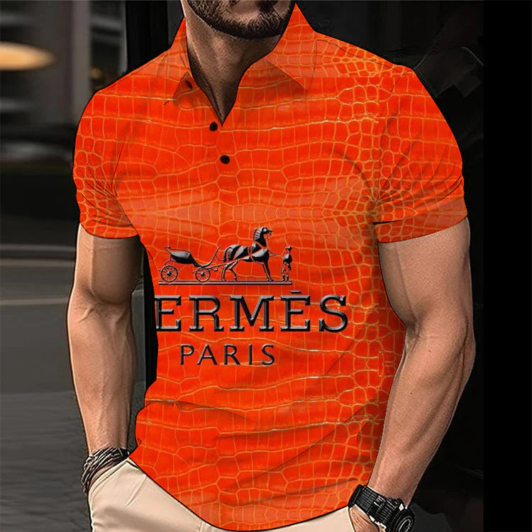 Men's Summer Fashion Printed Polo Shirts 3D1024050805