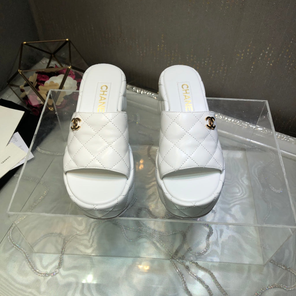 New Fashion trend C logo 7.5 cm Women's high-heeled Slippers- PD05202380307