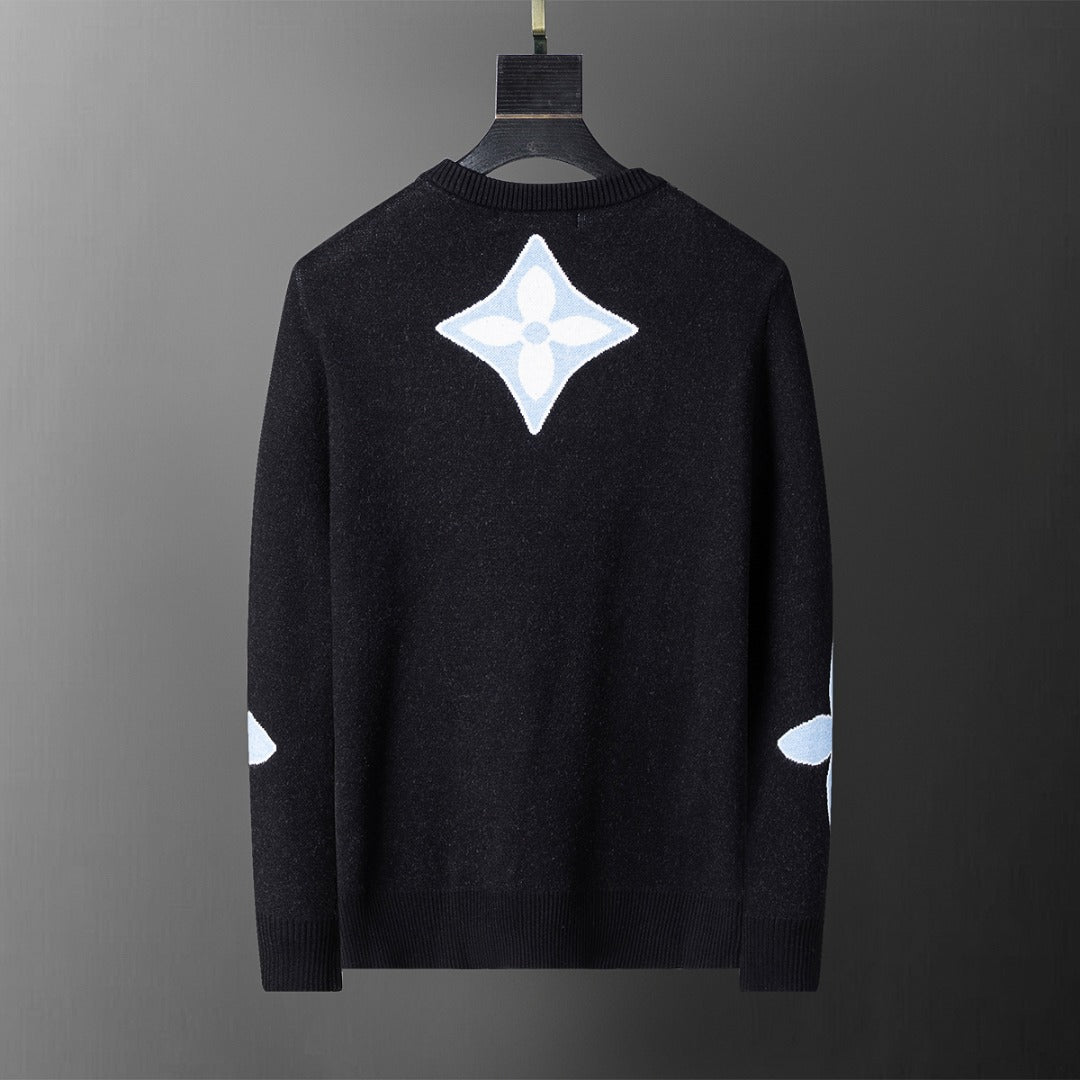 New Fashion V Logo handmade Men's sweaterXC052025092406