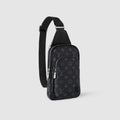 New Black real Leather V Logo Men's  bagsXC052025102903