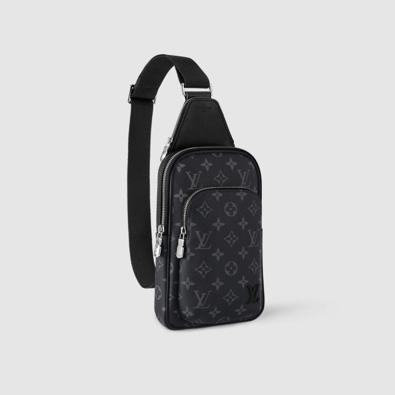 New Black real Leather V Logo Men's  bagsXC052025102903