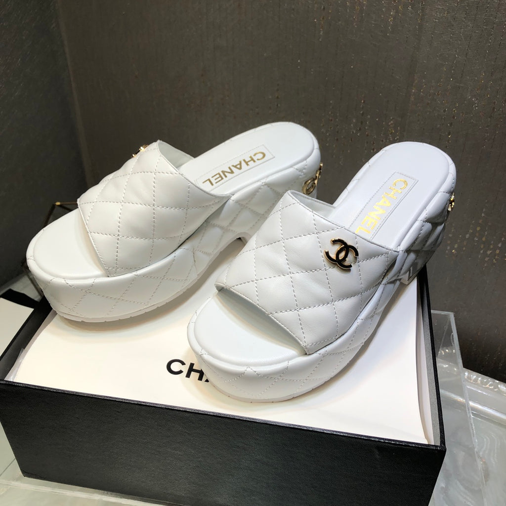 New Fashion trend C logo 7.5 cm Women's high-heeled Slippers- PD05202380307