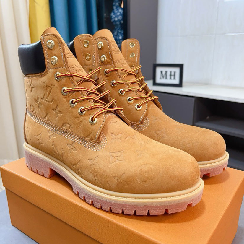New Black and Brown V Logo Men's bootsPD052024090605