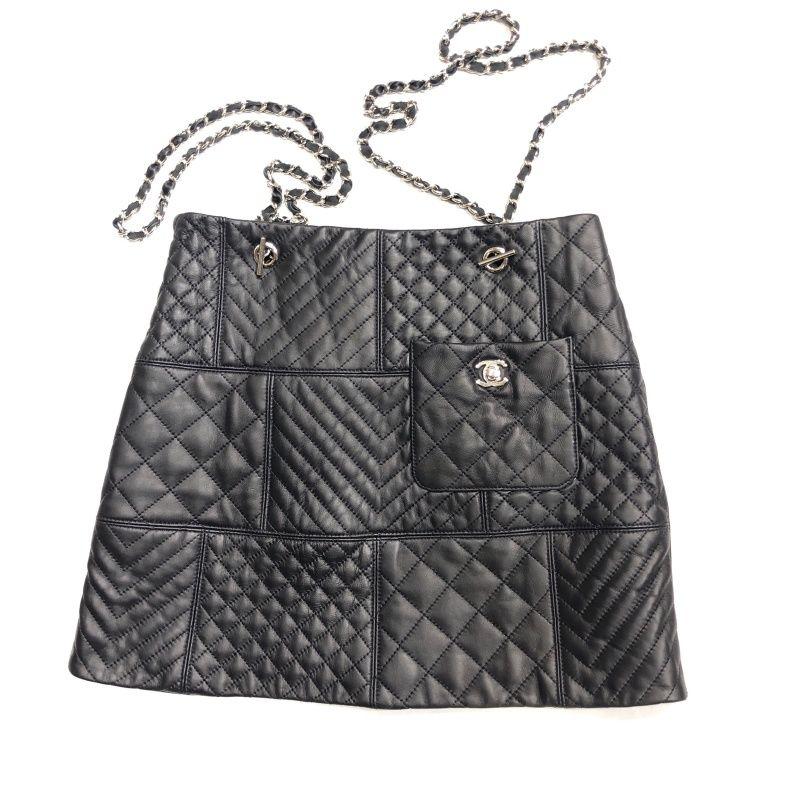 New Genuine Leather Diamond Chain Skirt For Women 10240108LY07