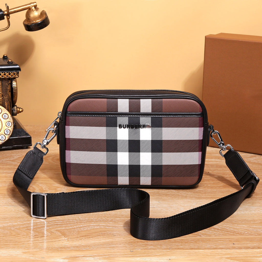 New Fashion B Logo Handmade real Leather Men's BagsXC052024092304