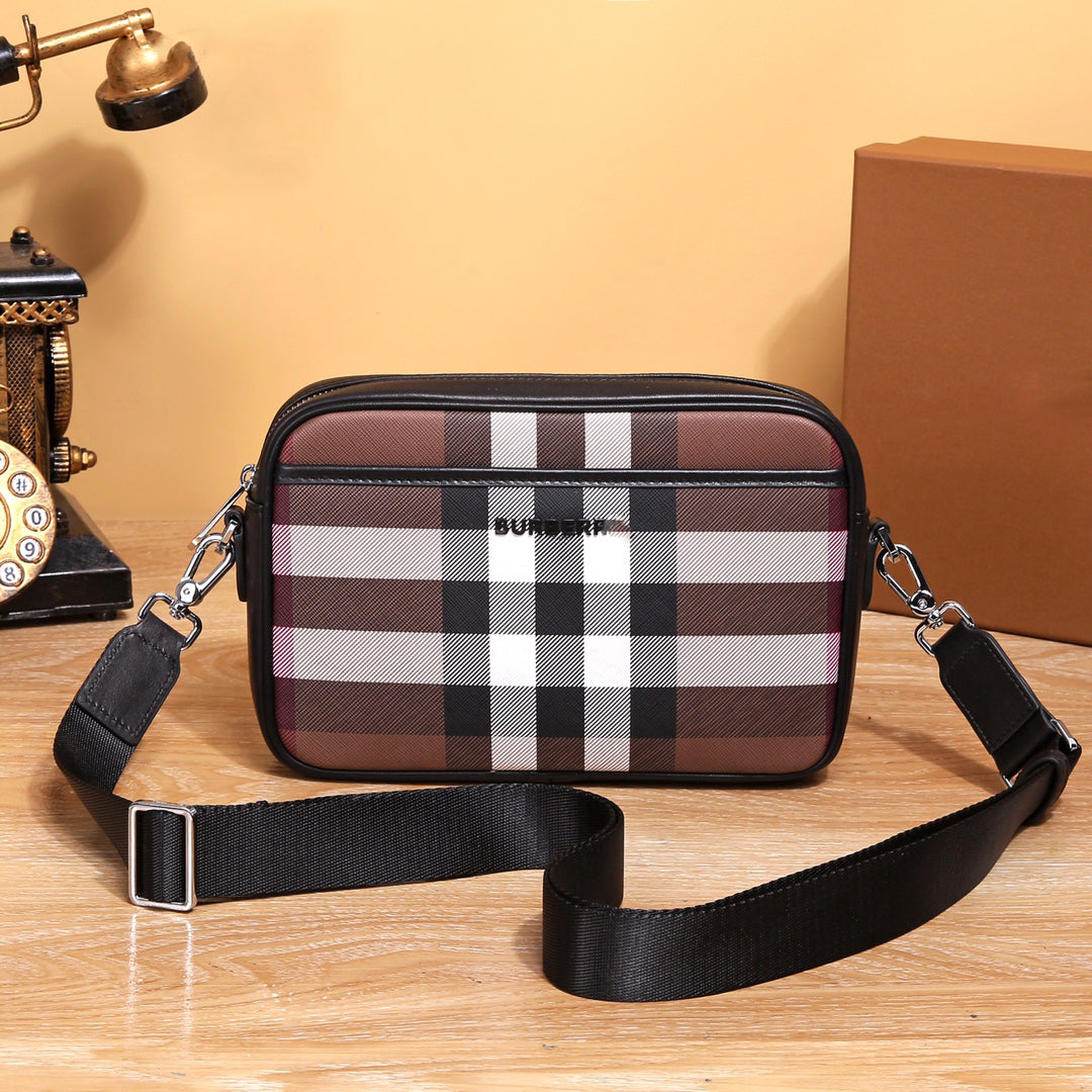 New Fashion B Logo Handmade real Leather Men's BagsXC052024092304