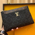New Handmade V Logo Leather Men Handbags
