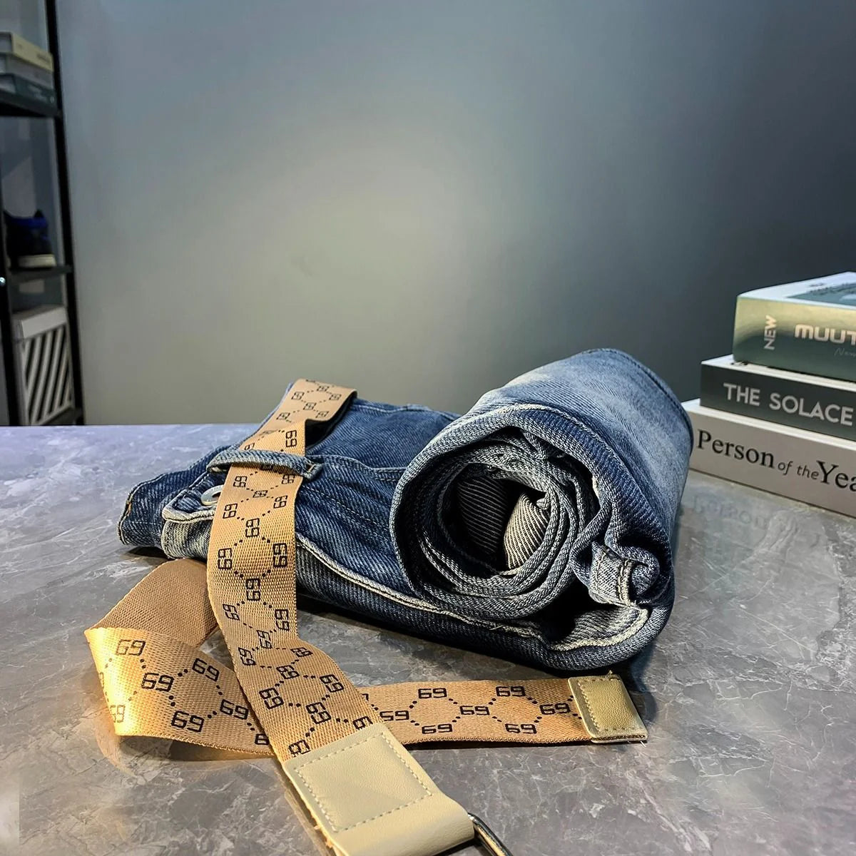 High-end Light Luxury Slim-fit Stretch Men's Trousers 1024073122