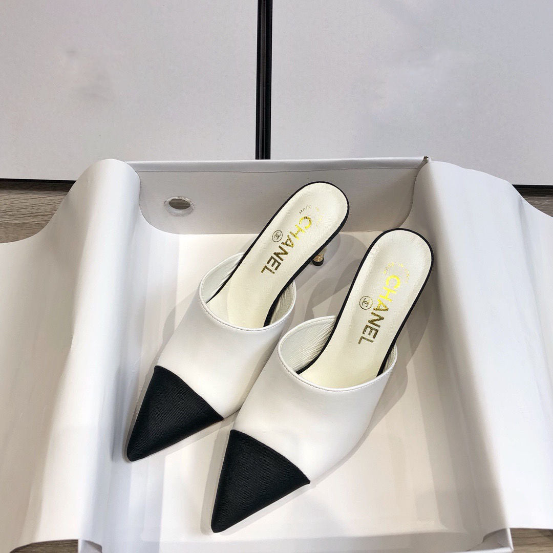 Elegent fashionLogo Black and White Women's High Heeled