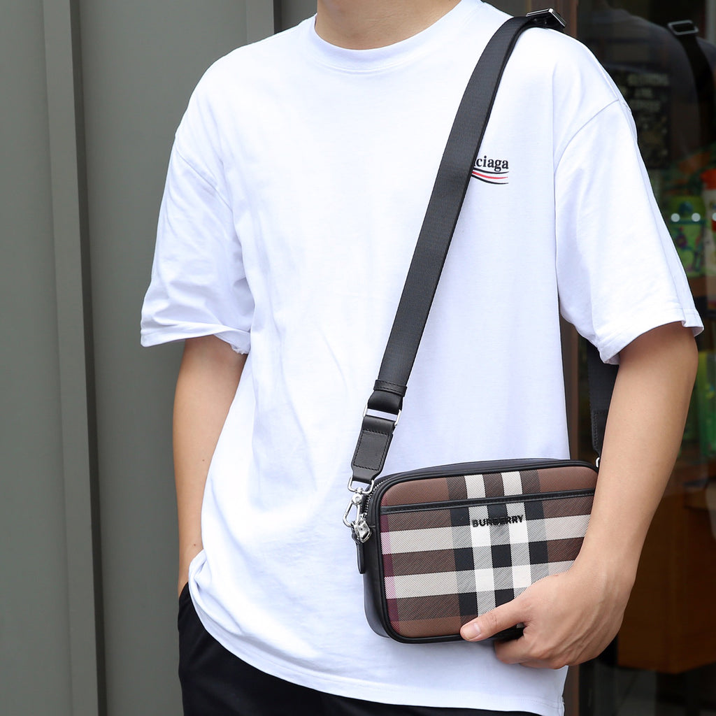 New Fashion B Logo Handmade real Leather Men's BagsXC052024092304