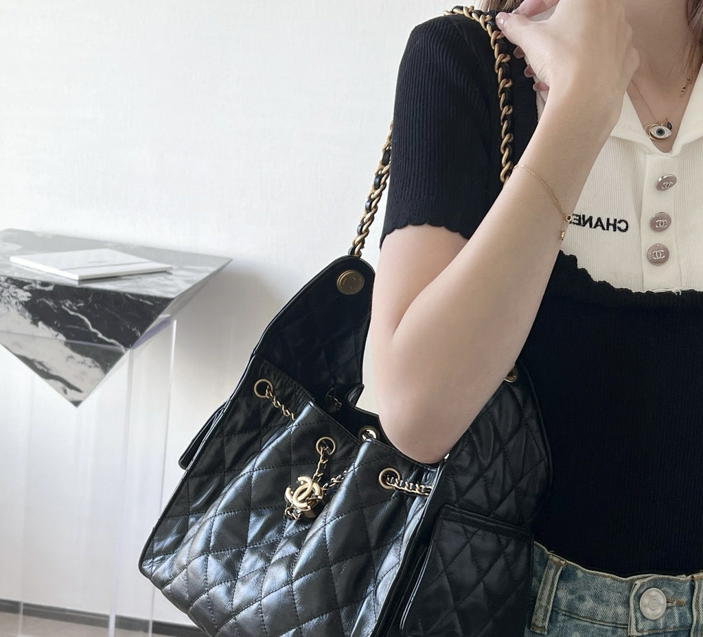 New Black Leather C Logo Women's BagsXC052025050807