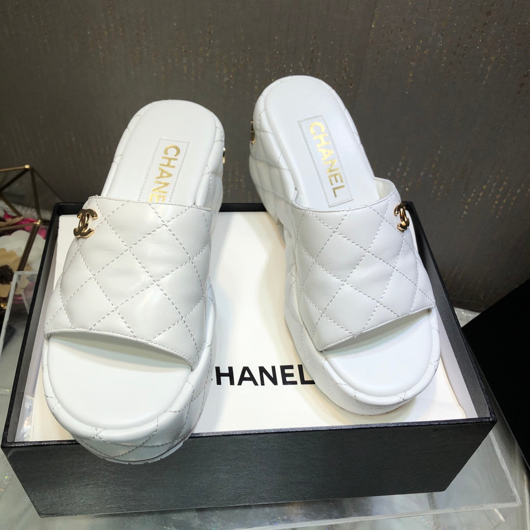 New Fashion trend C logo 7.5 cm Women's high-heeled Slippers- PD05202380307