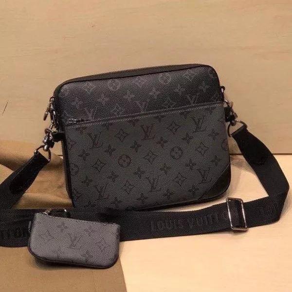 New Black leather v logo handmade bags