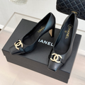 New Black and White Leather Women's HeelsXC052026052206