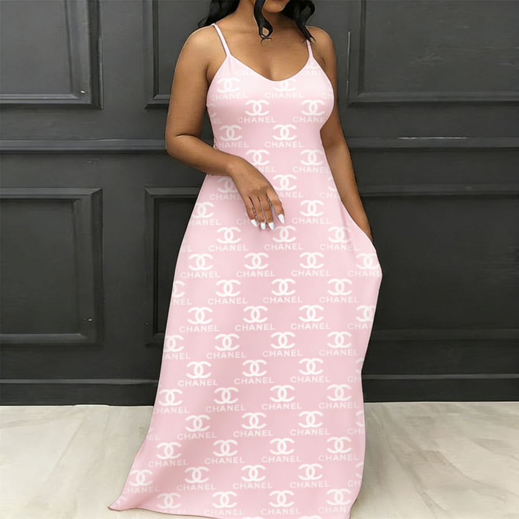 Classic Print V-Neck Pocket Cami Dress 3D1026033001