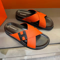 New Fashion leather Handmade Men's SlippersXC05202603306