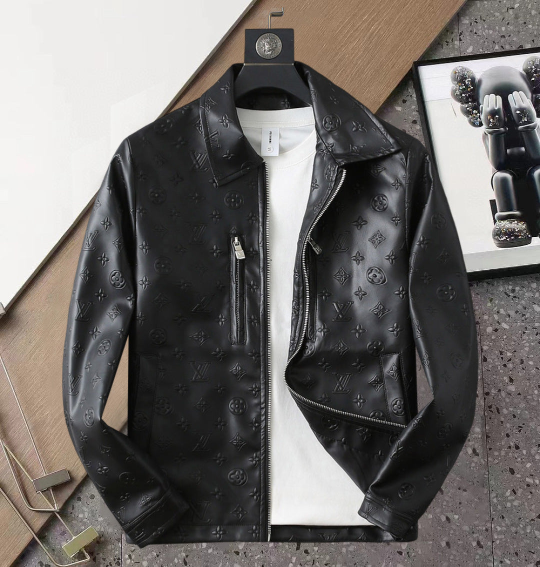 New 2025 leather V Logo Men's JacketXC052025101001