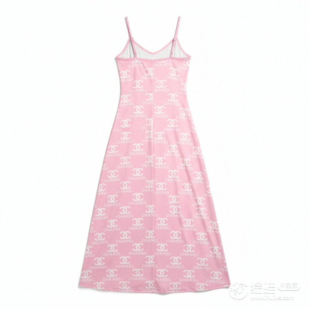 Classic Print V-Neck Pocket Cami Dress 3D1026033001