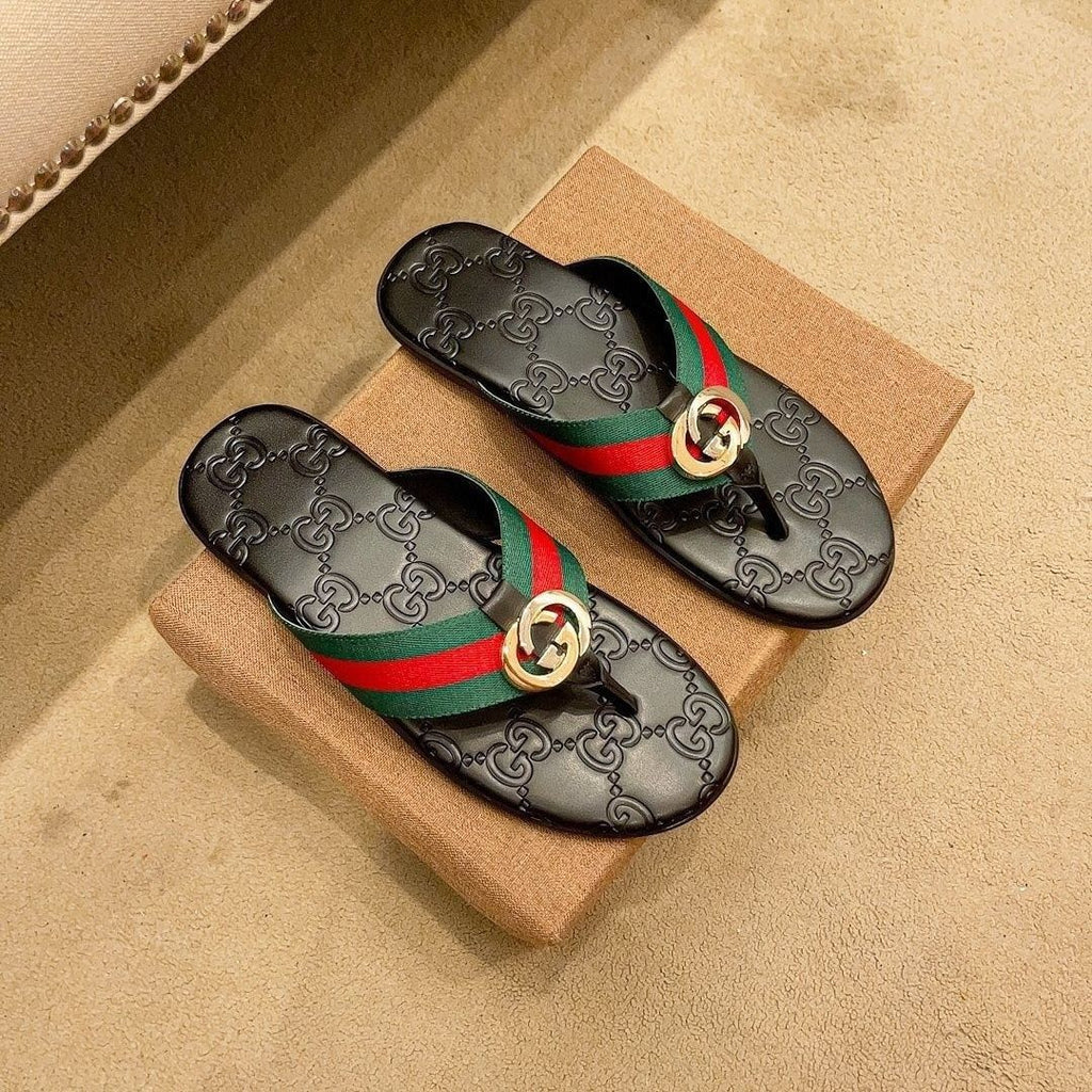 New Black Handmade Men's slippersXC062026021203