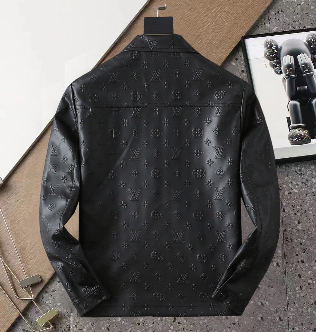 New 2025 leather V Logo Men's JacketXC052025101001