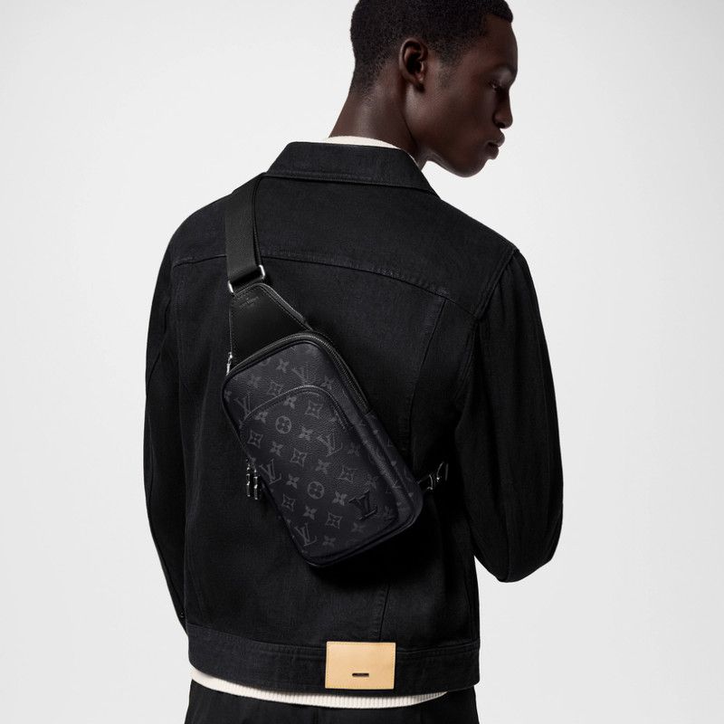 New Black real Leather V Logo Men's  bagsXC052025102903