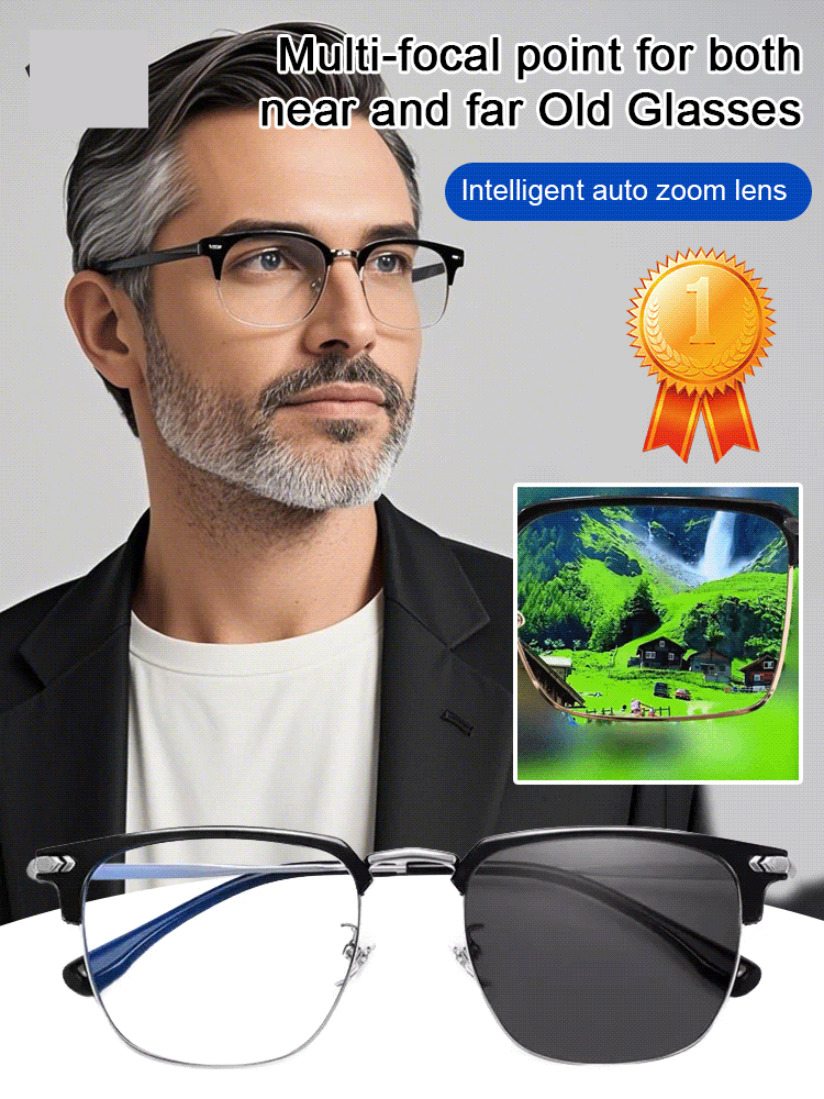 【✨️100-700° Intelligent Focusing】Ultra-light and comfortable blue light blocking glasses for presbyopia.