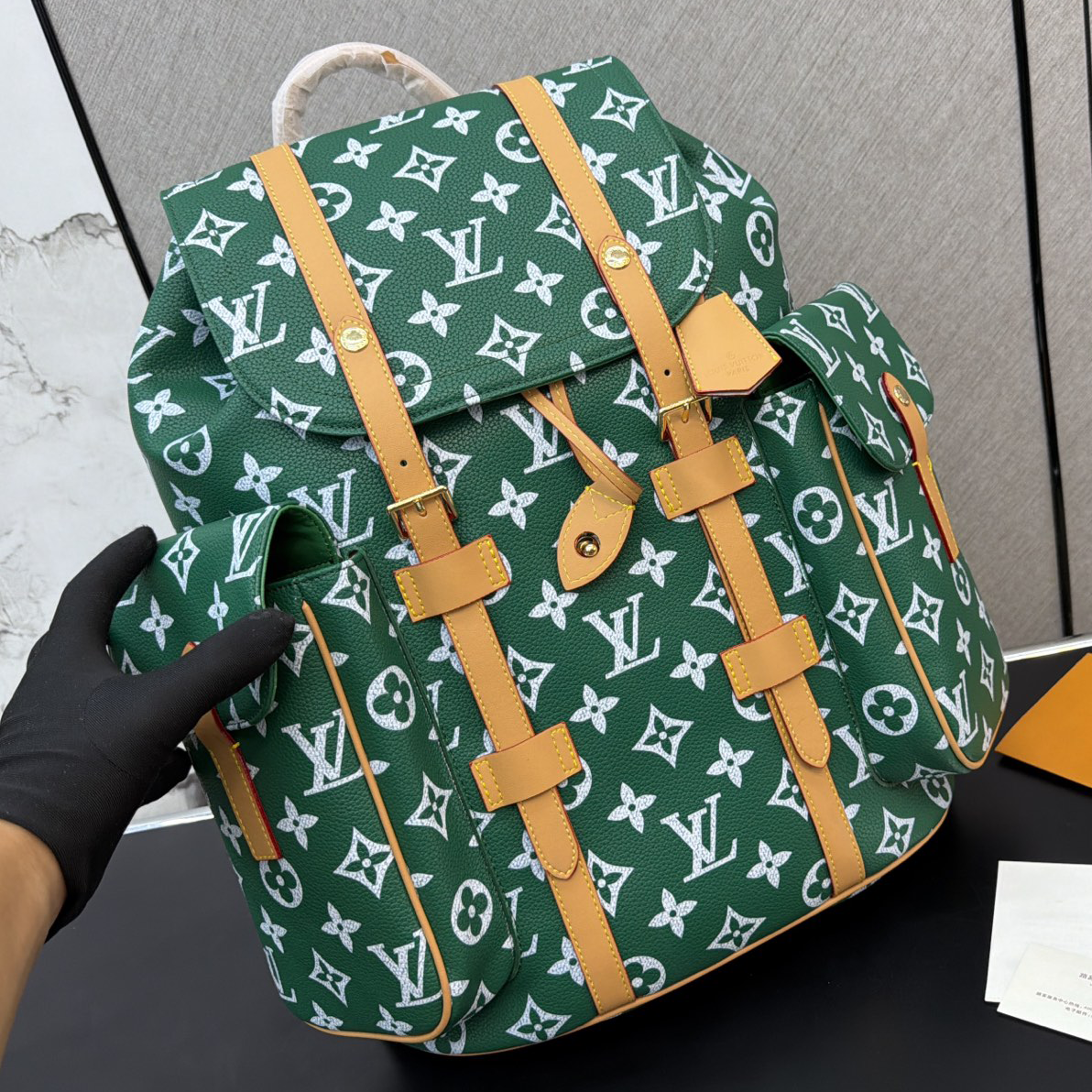 Black Leather Fashion men's BagsXC0520260081806