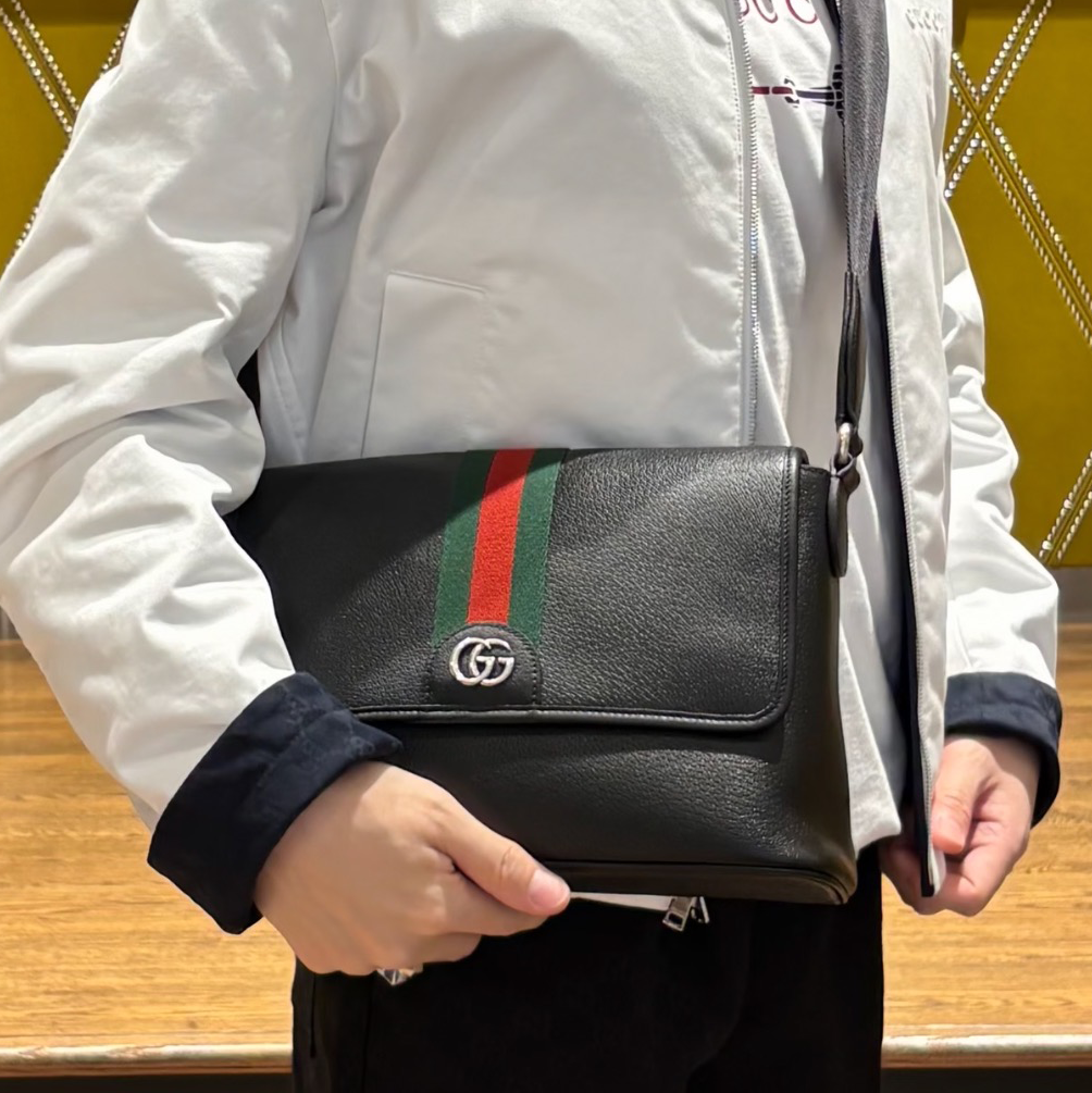 Black Leather Fashion men's BagsXC0520260081802